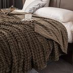 1pc Blanket Flannel/thick Blanket/grey/khaki/royal Blue/white/dark Gray/burgundy/beige/dark Brown/Silvery Gray/taro Purple/green/bedroom/guest Room/living Room/student Dormitory /car/sofa/travel Cute Multifunctional Blanket Lootquake LLC