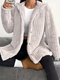 Hooded Loose Plush Coat Women's Regular Sleeve Pi-Mart