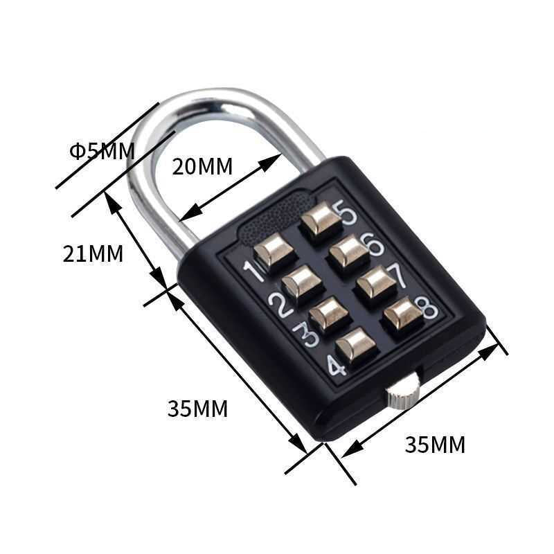 Mechanical 8-digit Key Lock Password Lock Padlock Pi-Mart