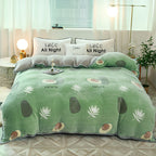 Plush Thick Snowflake Duvet Cover Single Piece Flannel Pi-Mart
