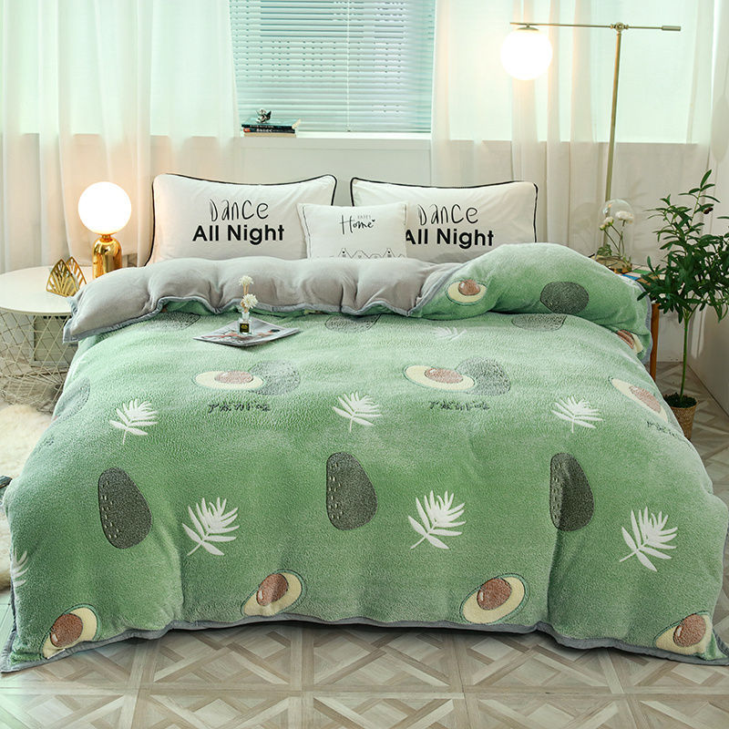 Plush Thick Snowflake Duvet Cover Single Piece Flannel Pi-Mart