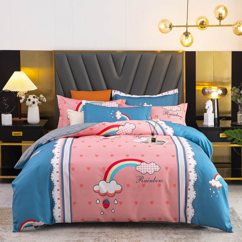 Thickened Brushed Four-piece Winter Bed Sheet And Duvet Cover Three-piece Bedding Set Pi-Mart