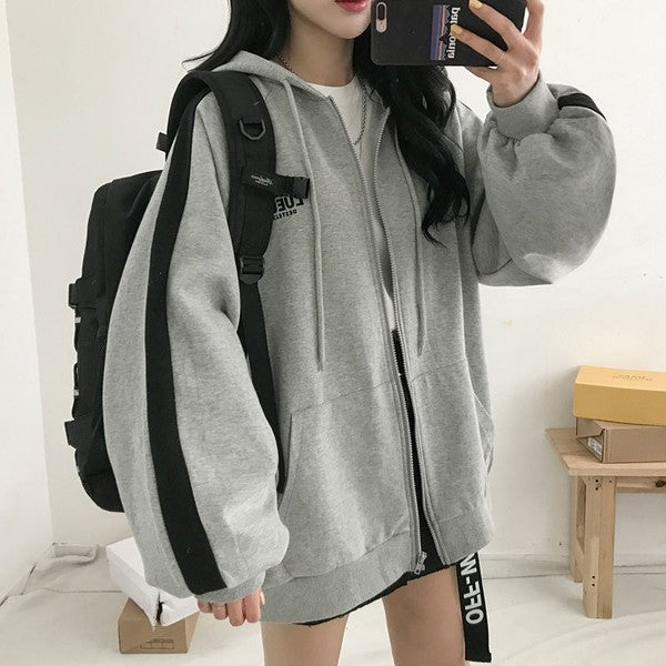 Student Sports Long Sleeved Jacket Grey Pi-Mart