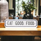Farmhouse Wood Wall Sign Bless This Home Eat Good Food Rustic Hanging Plaque BandsCo Straps
