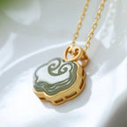 Natural Hetian White Jade Blue Jade Ruyi Retro Pendant Pi-Mart