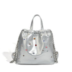 Versatile large capacity backpack purse, chain shoulder fashion diamond backpack with tote handle - SJB-DIAMOND ELITES