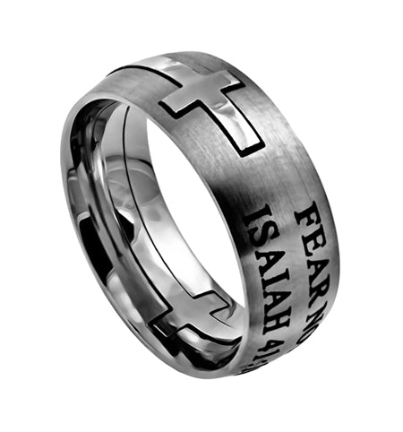 Silver Square Double Cross Ring KingdomWear