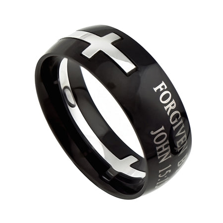 Black Square Double Cross Ring KingdomWear