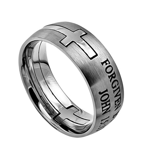 Silver Square Double Cross Ring KingdomWear