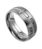 Silver Square Double Cross Ring KingdomWear