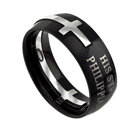 Black Square Double Cross Ring KingdomWear