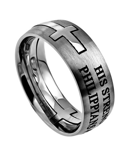 Silver Square Double Cross Ring KingdomWear