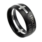 Black Square Double Cross Ring KingdomWear