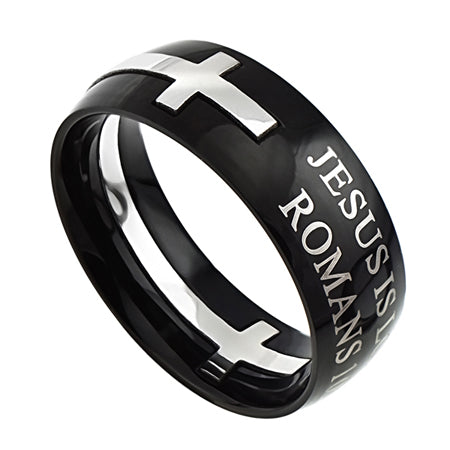 Black Square Double Cross Ring KingdomWear