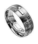 Silver Square Double Cross Ring KingdomWear