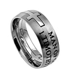Silver Square Double Cross Ring KingdomWear