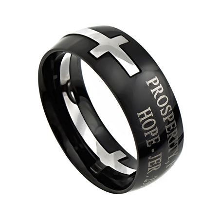 Black Square Double Cross Ring KingdomWear
