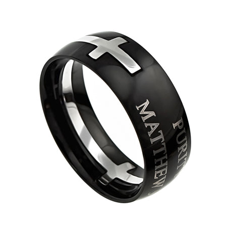 Black Square Double Cross Ring KingdomWear