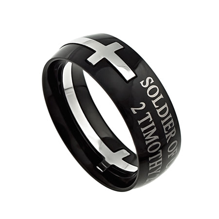 Black Square Double Cross Ring KingdomWear