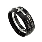 Black Square Double Cross Ring KingdomWear