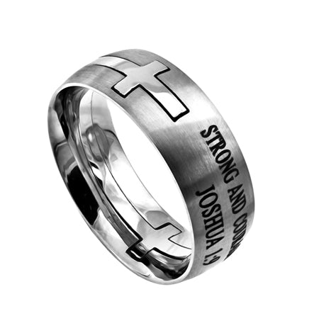 Silver Square Double Cross Ring KingdomWear