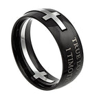 Black Square Double Cross Ring KingdomWear