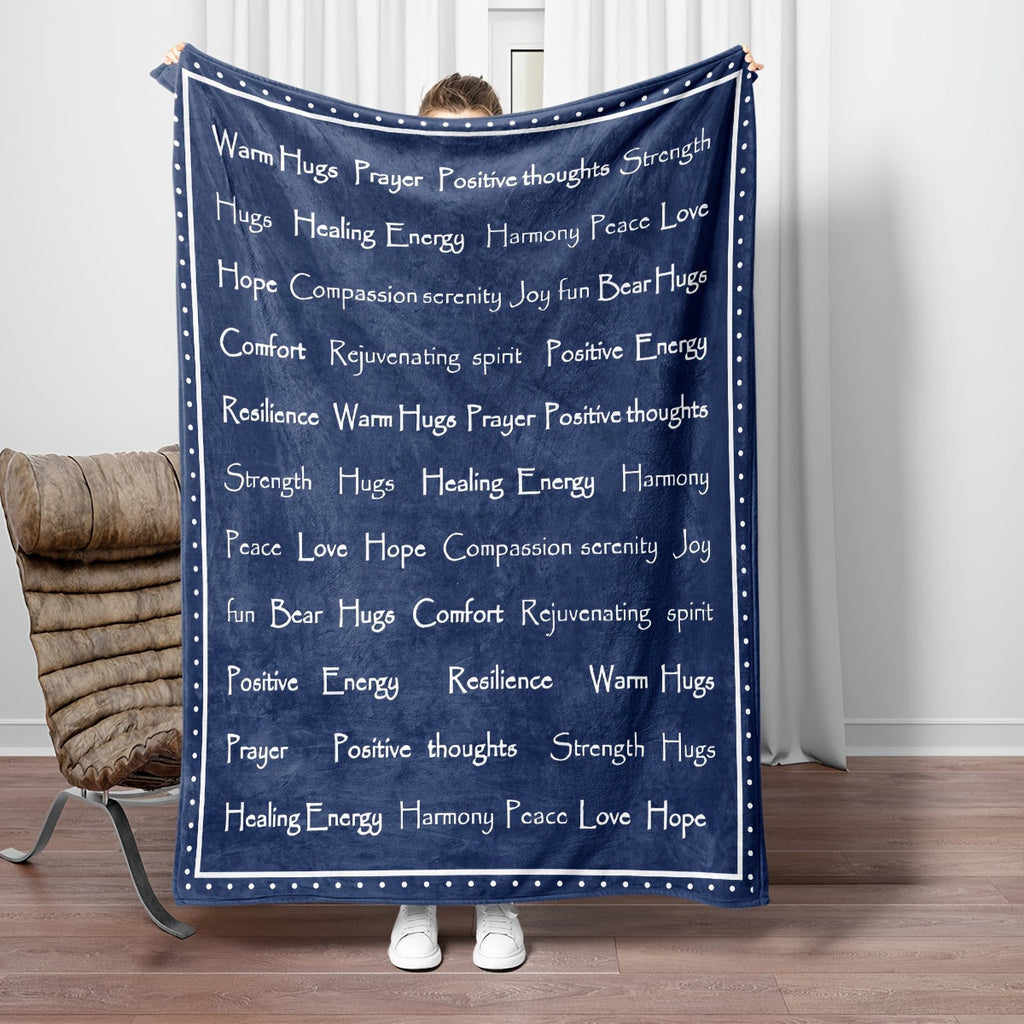 Cozy Blue Encouragement Hug Blanket - Soft Flannel, Inspirational Print For Rehab & Comfort, Perfect For Naps, Camping, And Gifting To Friends & Family Lootquake LLC
