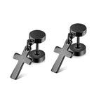 Small Black Punk Stud Earrings Pi-Mart
