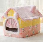 Foldable Dog House Pet Cat Bed Winter Dog Villa Sleep Kennel Removable Nest Warm Enclosed Cave Sofa Pets Supplies Pi-Mart