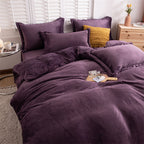 Four-piece Plush Double-sided Fleece Warm Yellow Duvet Cover Pi-Mart