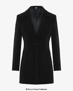 De La Creme Womens Collared Formal Longline Blazer