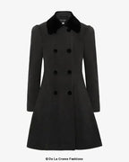 Velvet Trim Skater Coat - Royal Inspired | Femstylo