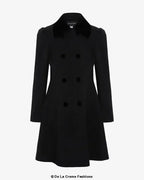 Velvet Trim Skater Coat - Royal Inspired | Femstylo