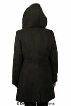 De La Creme - Women's Faux Fur Trim Hooded Coat