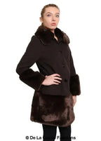 De La Creme - Womens Faux Fur Trim Wool Mix Coat