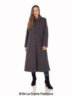 Faux Wool Longline Hooded Winter Coat