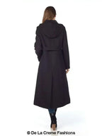 Faux Wool Longline Hooded Winter Coat