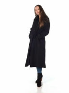 Faux Wool Longline Hooded Winter Coat