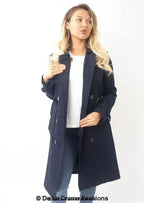 Double-Breasted Trench Coat - UK Made Polyester Blend | Femstylo