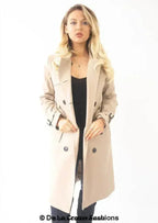 Double-Breasted Trench Coat - UK Made Polyester Blend | Femstylo