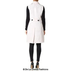 De La Creme - Womens Spring/Summer Sleeveless Hip Length Blazer Coat