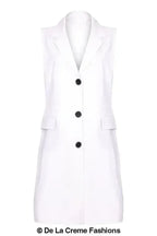 De La Creme - Womens Spring/Summer Sleeveless Hip Length Blazer Coat