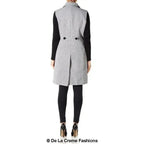 De La Creme - Womens Spring/Summer Sleeveless Hip Length Blazer Coat