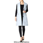 De La Creme - Womens Spring/Summer Sleeveless Hip Length Blazer Coat