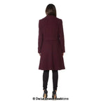 Wool Blend Double Breasted Midi Coat