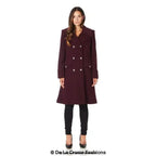 Wool Blend Double Breasted Midi Coat