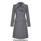 Wool Blend Double Breasted Midi Coat