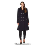 Wool Blend Double Breasted Midi Coat