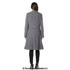 Wool Blend Double Breasted Midi Coat