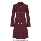 Wool Blend Double Breasted Midi Coat